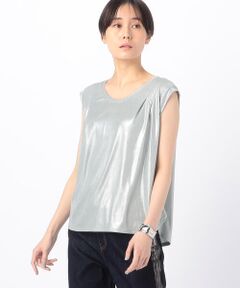 COMME CA PLATINUM / コムサ・プラチナ タンクトップ | 箔スムース デザインタンクトップ