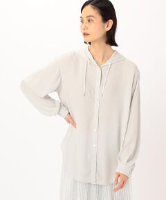 とろ〜んバックサテン フード付きブラウス