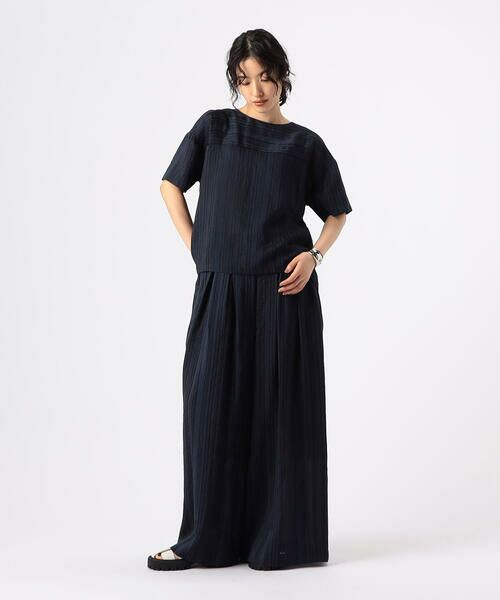 COMME CA PLATINUM / コムサ・プラチナ シャツ・ブラウス | ジャカードボーダー ゆったりプルオーバー | 詳細1