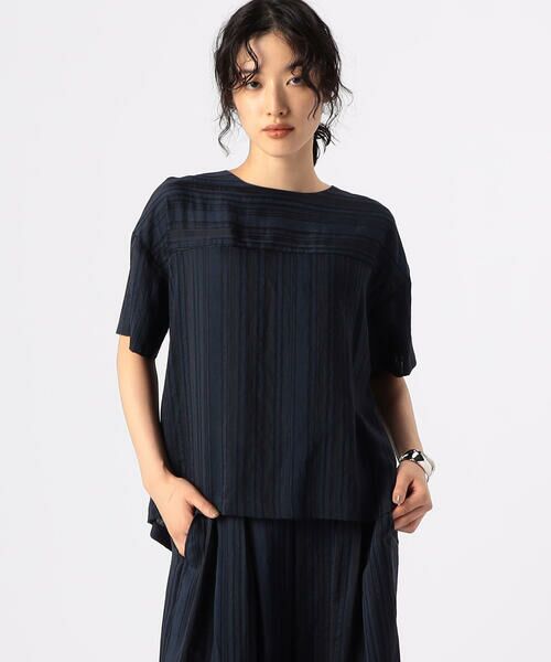 COMME CA PLATINUM / コムサ・プラチナ シャツ・ブラウス | ジャカードボーダー ゆったりプルオーバー | 詳細2