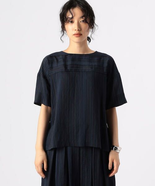 COMME CA PLATINUM / コムサ・プラチナ シャツ・ブラウス | ジャカードボーダー ゆったりプルオーバー | 詳細3