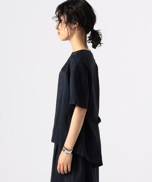 COMME CA PLATINUM / コムサ・プラチナ シャツ・ブラウス | ジャカードボーダー ゆったりプルオーバー | 詳細4