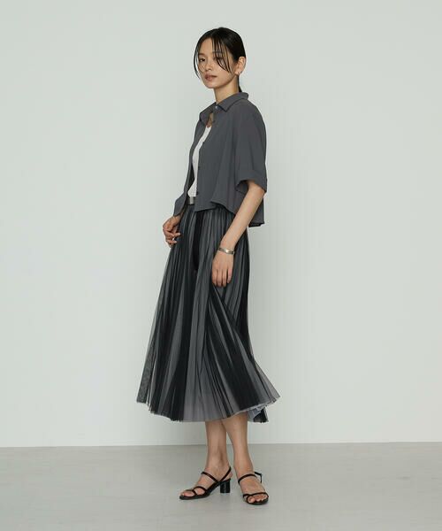 COMME CA PLATINUM / コムサ・プラチナ ロング・マキシ丈スカート | 【セットアップ対応】ソフトチュール×オーガンジートリコット広幅 スカート | 詳細15