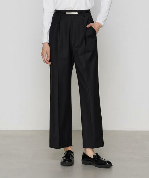 COMME CA PLATINUM / コムサ・プラチナ セットアップ | 【セットアップ対応】ブライトリートロ ワイドパンツ(05:ブラック)