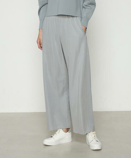 COMME CA PLATINUM/コムサ・プラチナ ハイテンションポンチ ワイドパンツ 03:ライトグレー 11号