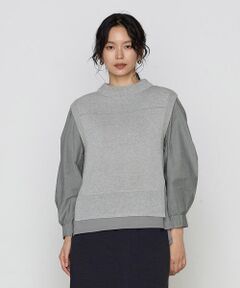 COMME CA PLATINUM / コムサ・プラチナ ニット・セーター | BCIコットン×ポリエステル ラメ切り替えニットベスト