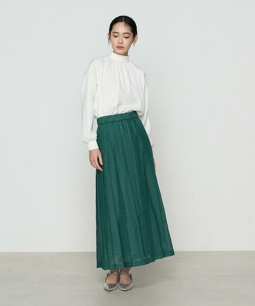 COMME CA PLATINUM / コムサ・プラチナ カットソー | 起毛ストレッチサテン リブギャザープルオーバー | 詳細2