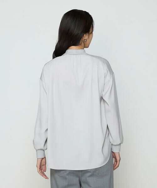 COMME CA PLATINUM / コムサ・プラチナ カットソー | 起毛ストレッチサテン リブギャザープルオーバー | 詳細12