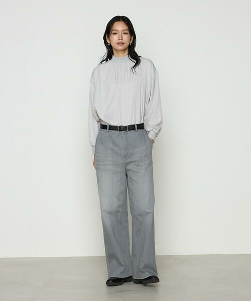 COMME CA PLATINUM / コムサ・プラチナ カットソー | 起毛ストレッチサテン リブギャザープルオーバー | 詳細7