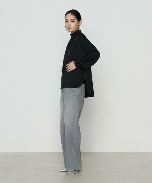 COMME CA PLATINUM / コムサ・プラチナ カットソー | 起毛ストレッチサテン リブギャザープルオーバー | 詳細19