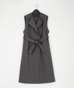 COMME CA PLATINUM / コムサ・プラチナ ベスト | コットンダブルクロスストレッチ ロングジレ