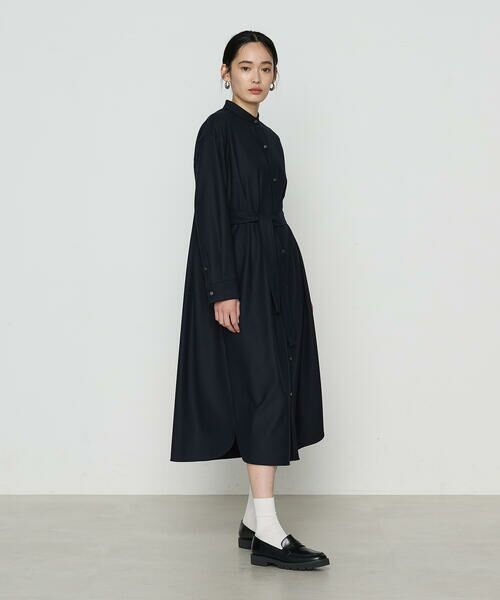 COMME CA PLATINUM / コムサ・プラチナ ロング・マキシ丈ワンピース | 両面起毛ツイル シャツドレス | 詳細2