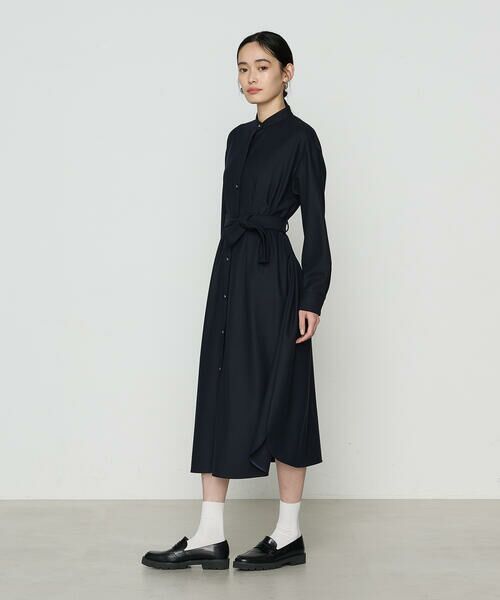 COMME CA PLATINUM / コムサ・プラチナ ロング・マキシ丈ワンピース | 両面起毛ツイル シャツドレス | 詳細4