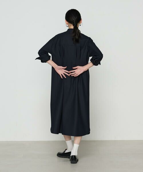 COMME CA PLATINUM / コムサ・プラチナ ロング・マキシ丈ワンピース | 両面起毛ツイル シャツドレス | 詳細8