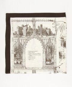 COMME CA PLATINUM / コムサ・プラチナ マフラー・ショール・スヌード・ストール | 線画風プリント スカーフ