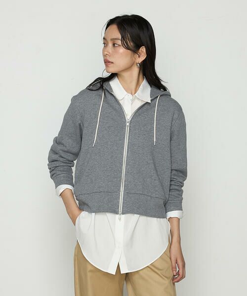 COMME CA PLATINUM / コムサ・プラチナ パーカー | スーピマ80/2 4段裏毛パーカー(04:トップグレー)