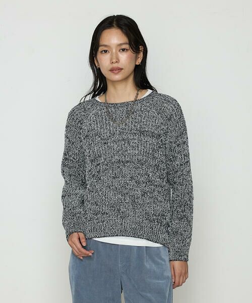 COMME CA PLATINUM/コムサ・プラチナ 和紙混杢ニット プルオーバー 09:ネイビー系 9号 COMME CA PLATINUM/コムサ・プラチナ 和紙混杢ニット プルオーバー 09:ネイビー系 9号