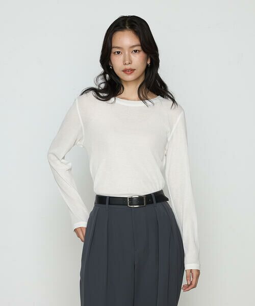 COMME CA PLATINUM / コムサ・プラチナ カットソー | さらさらコットンKONAYUKIテレコ プルオーバー(01:ホワイト)