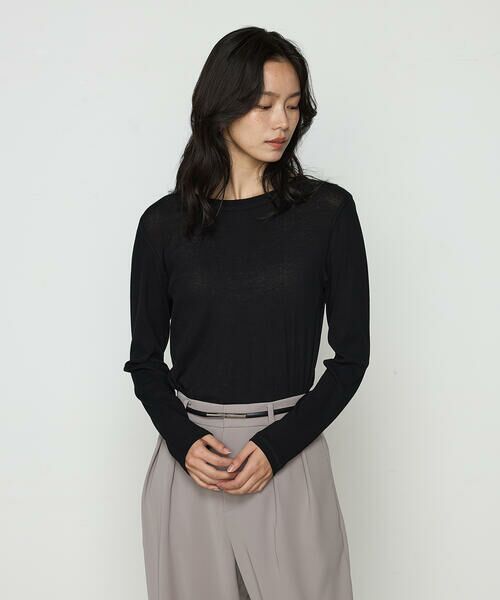 COMME CA PLATINUM / コムサ・プラチナ カットソー | さらさらコットンKONAYUKIテレコ プルオーバー(05:ブラック)