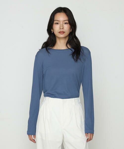 COMME CA PLATINUM / コムサ・プラチナ カットソー | さらさらコットンKONAYUKIテレコ プルオーバー(22:ブルー)