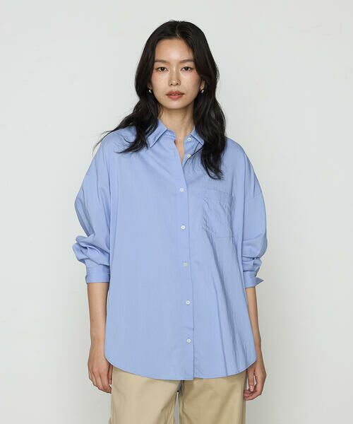 COMME CA PLATINUM / コムサ・プラチナ シャツ・ブラウス | ソフトタイプライター シャツ（23:サックス）