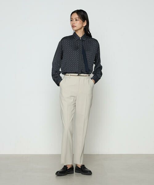 COMME CA PLATINUM / コムサ・プラチナ シャツ・ブラウス | サテンワッシャーダイヤ小紋柄 ブラウス | 詳細7