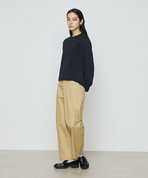 COMME CA PLATINUM / コムサ・プラチナ シャツ・ブラウス | バックサテン梨地 ニットドッキングブラウス | 詳細3