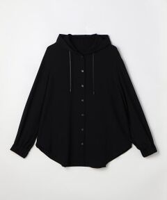 COMME CA PLATINUM / コムサ・プラチナ シャツ・ブラウス | バックサテン梨地 フード付きブラウス