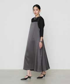 COMME CA PLATINUM / コムサ・プラチナ ロング・マキシ丈ワンピース | トリアセテート／ポリエステル キャミドレス