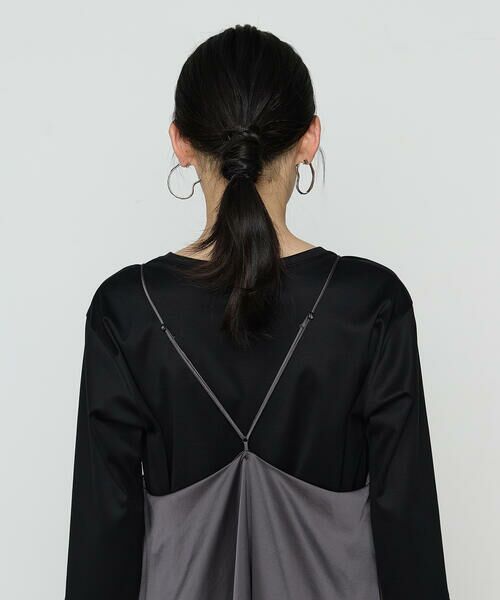 COMME CA PLATINUM / コムサ・プラチナ ロング・マキシ丈ワンピース | トリアセテート／ポリエステル キャミドレス | 詳細8