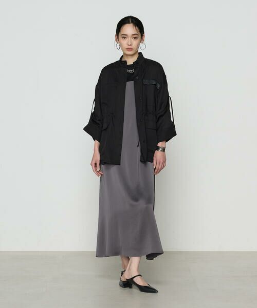 COMME CA PLATINUM / コムサ・プラチナ ロング・マキシ丈ワンピース | トリアセテート／ポリエステル キャミドレス | 詳細2