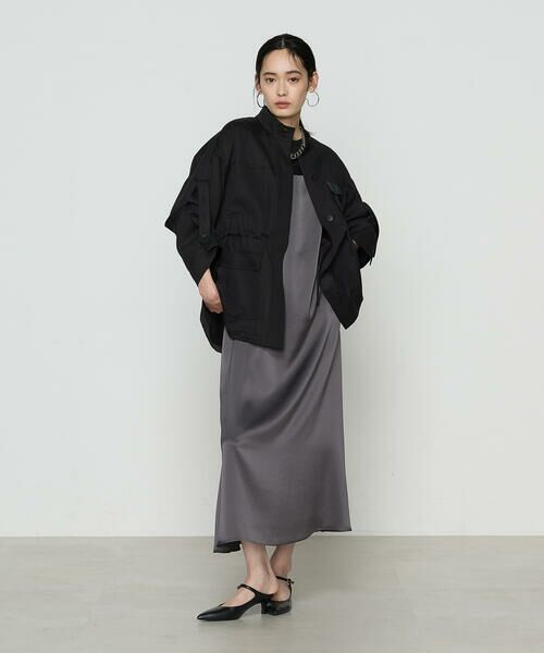 COMME CA PLATINUM / コムサ・プラチナ ロング・マキシ丈ワンピース | トリアセテート／ポリエステル キャミドレス | 詳細3
