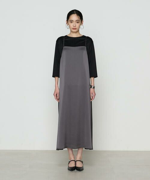 COMME CA PLATINUM / コムサ・プラチナ ロング・マキシ丈ワンピース | トリアセテート／ポリエステル キャミドレス | 詳細4
