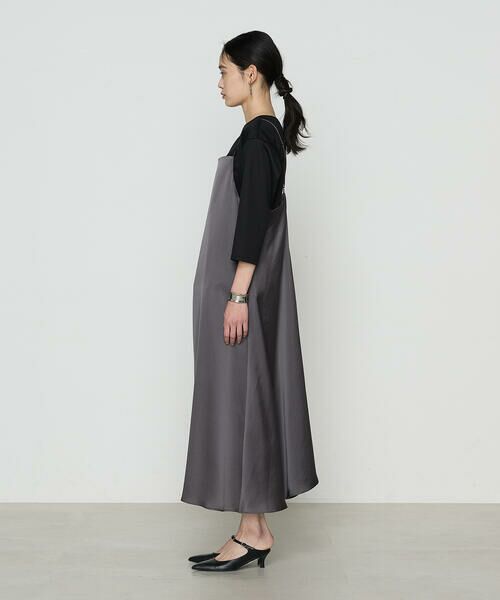 COMME CA PLATINUM / コムサ・プラチナ ロング・マキシ丈ワンピース | トリアセテート／ポリエステル キャミドレス | 詳細5