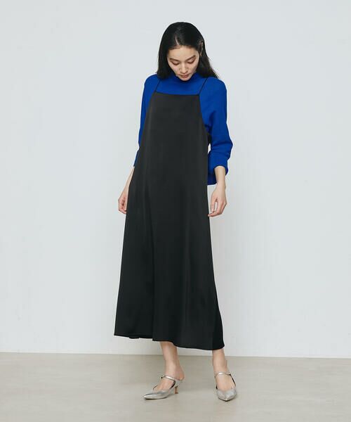 COMME CA PLATINUM / コムサ・プラチナ ロング・マキシ丈ワンピース | トリアセテート／ポリエステル キャミドレス | 詳細13