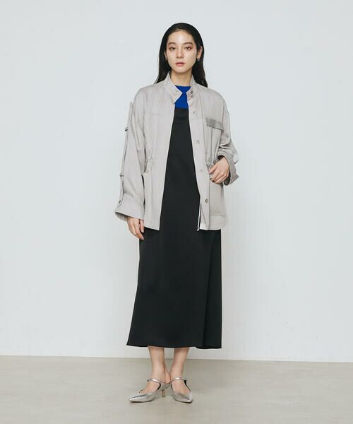 COMME CA PLATINUM / コムサ・プラチナ ロング・マキシ丈ワンピース | トリアセテート／ポリエステル キャミドレス | 詳細14