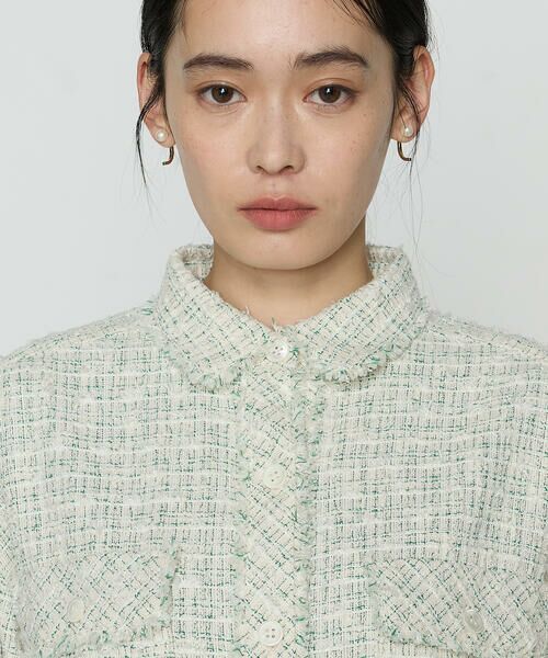 COMME CA PLATINUM / コムサ・プラチナ ベスト | サマーツイード クロプトシャツ | 詳細16