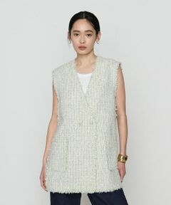 COMME CA PLATINUM / コムサ・プラチナ ベスト | サマーツイード ジレ