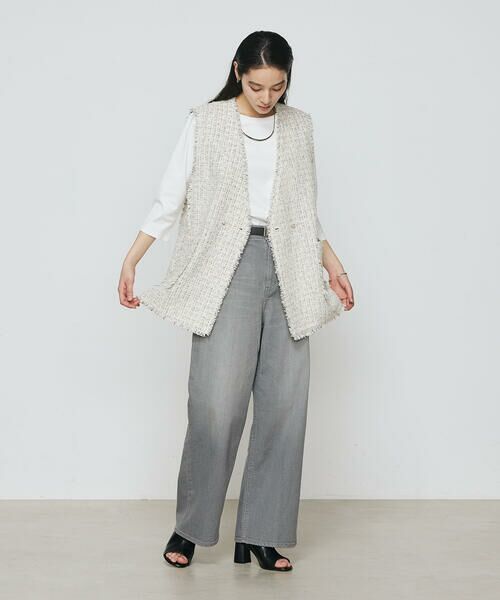 COMME CA PLATINUM / コムサ・プラチナ ベスト | サマーツイード ジレ | 詳細3