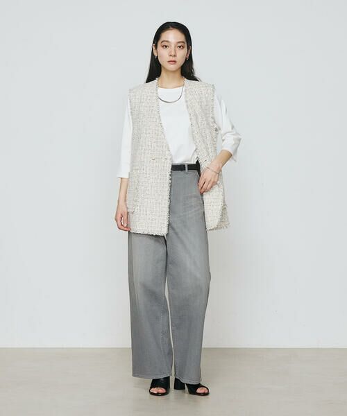 COMME CA PLATINUM / コムサ・プラチナ ベスト | サマーツイード ジレ | 詳細4