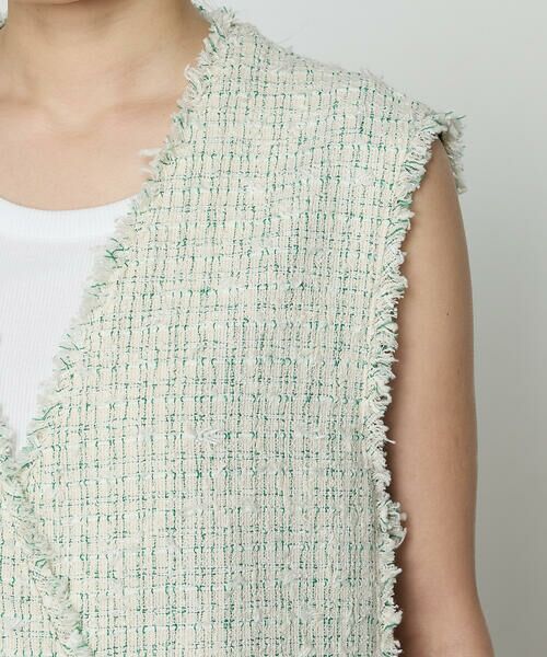 COMME CA PLATINUM / コムサ・プラチナ ベスト | サマーツイード ジレ | 詳細18