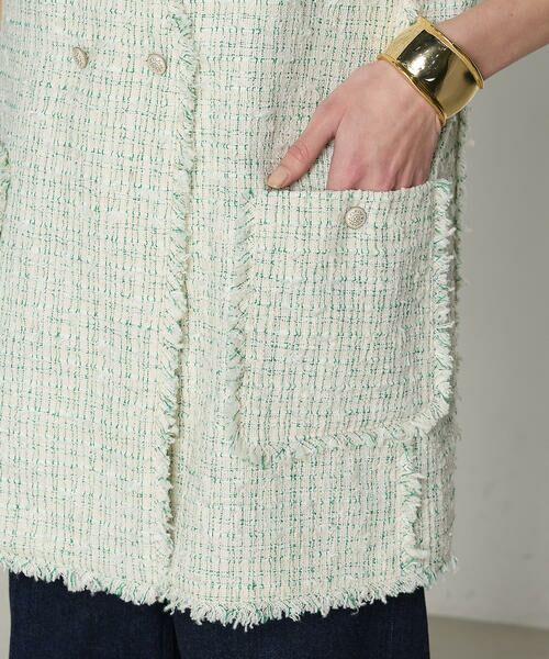 COMME CA PLATINUM / コムサ・プラチナ ベスト | サマーツイード ジレ | 詳細19