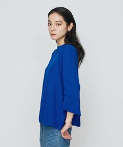 COMME CA PLATINUM / コムサ・プラチナ ニット・セーター | 鹿の子編み袖 フリルプルオーバー