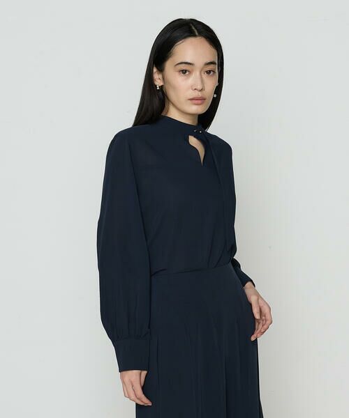 COMME CA PLATINUM/コムサ・プラチナ フィネスボイル 長袖ブラウス 09:ダークネイビー 9号 COMME CA PLATINUM/コムサ・プラチナ フィネスボイル 長袖ブラウス 09:ダークネイビー 9号