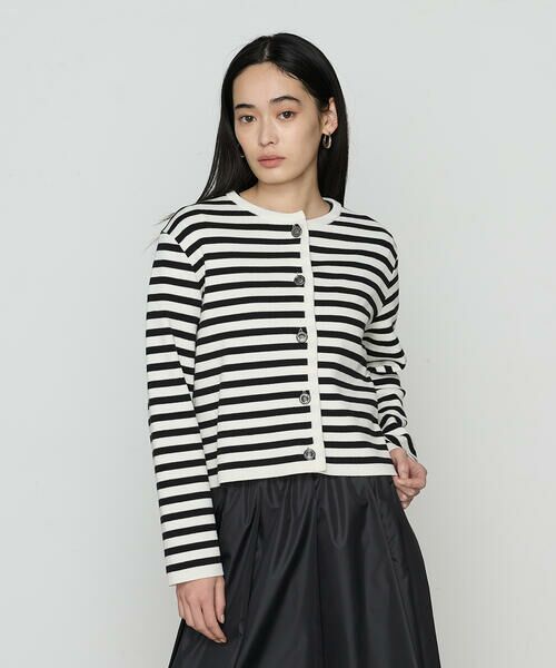 COMME CA PLATINUM / コムサ・プラチナ カーディガン・ボレロ | ボーダー／バイカラー カーディガン | 詳細3