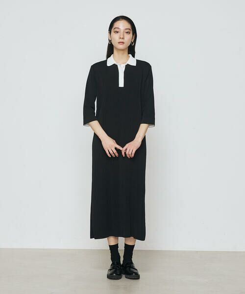 COMME CA PLATINUM / コムサ・プラチナ ニット・セーター | ポロ襟 ニットドレス | 詳細2