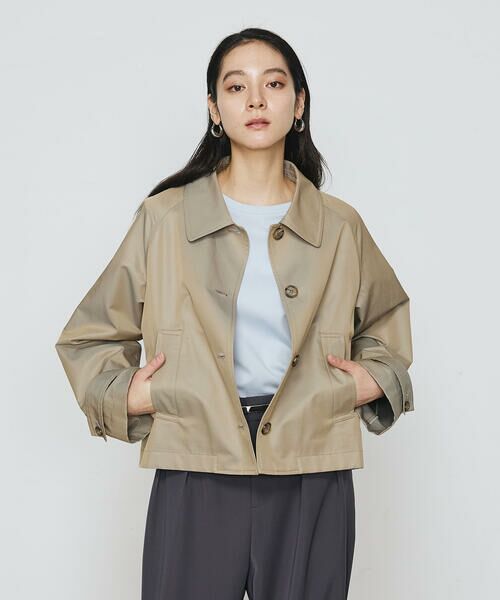 COMME CA PLATINUM / コムサ・プラチナ ブルゾン | シャンブレー ショートブルゾン(20:カーキ)