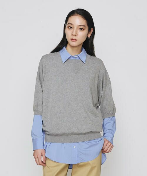 COMME CA PLATINUM / コムサ・プラチナ ニット・セーター | 強撚天竺編 ニットプルオーバー | 詳細7