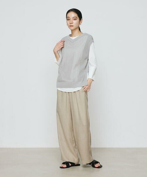 COMME CA PLATINUM / コムサ・プラチナ その他パンツ | 麻調合繊 ワイドパンツ | 詳細12