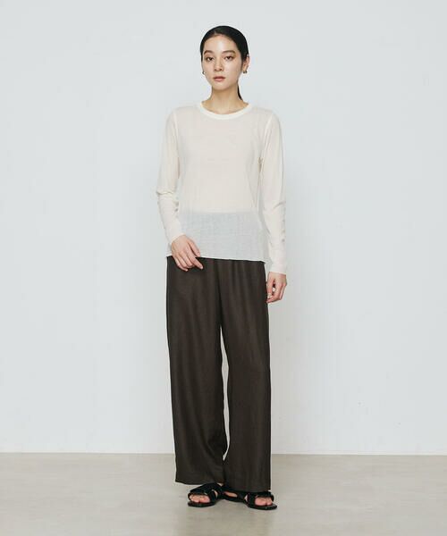 COMME CA PLATINUM / コムサ・プラチナ その他パンツ | 麻調合繊 ワイドパンツ | 詳細23